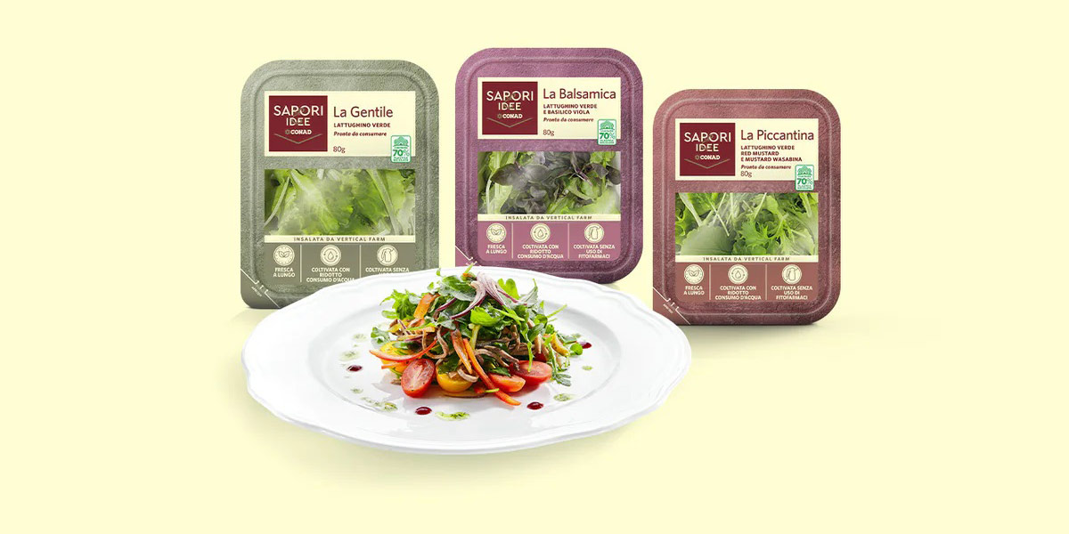 Conad lancia la linea di insalata da vertical farm 'Sapori & Idee'